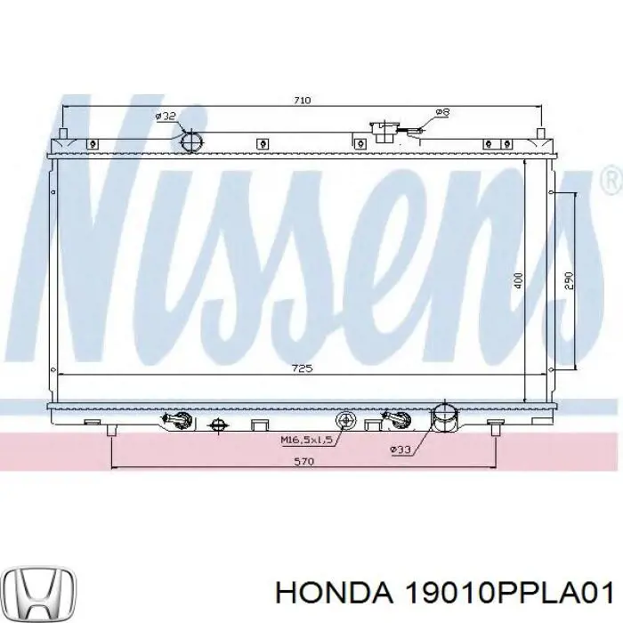 19010PPLA01 Honda radiador