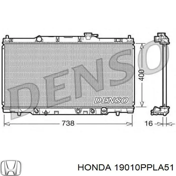 Radiador 19010PPLA51 Honda
