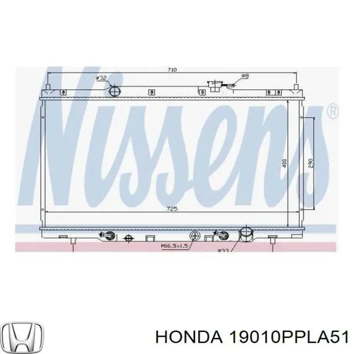 19010PPLA51 Honda radiador refrigeración del motor