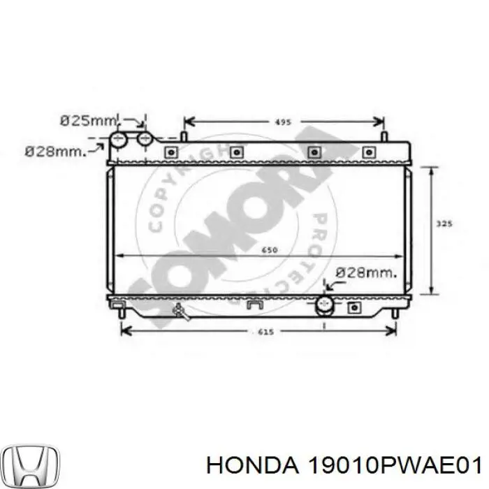 19010PWAE01 Honda Refrigeración del motor