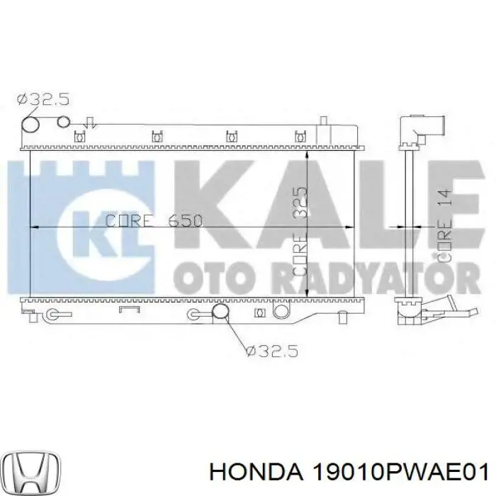 Radiador 19010PWAE01 Honda