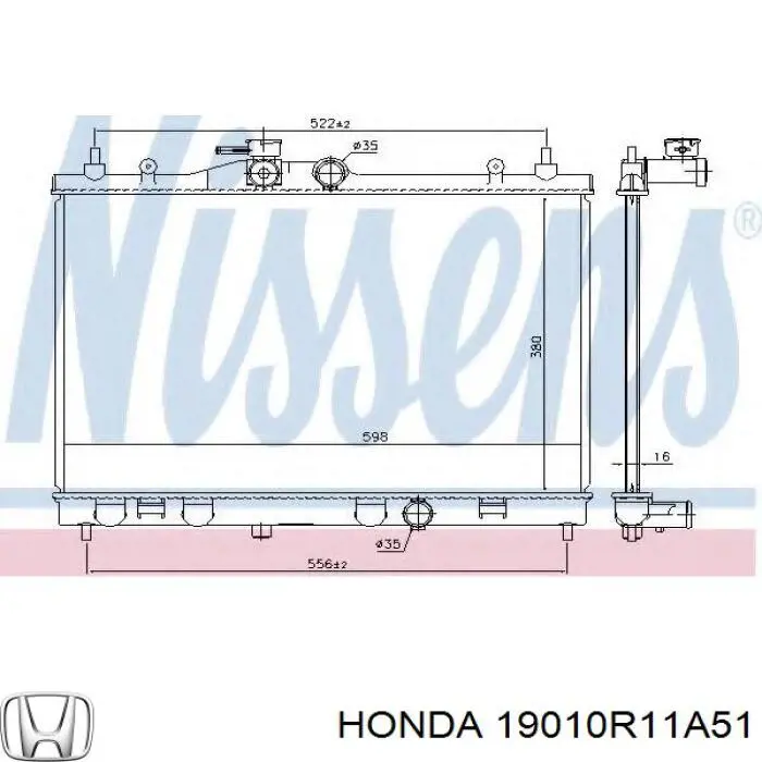Comprar 19010R11A51 Honda Radiador de auto