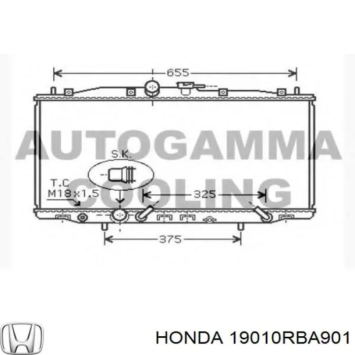 Água radiador Honda 19010RBA901 precio, desde 114,92 EUR
