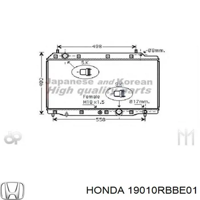 Água radiador Honda 19010RBBE01 precio, desde 109,25 EUR