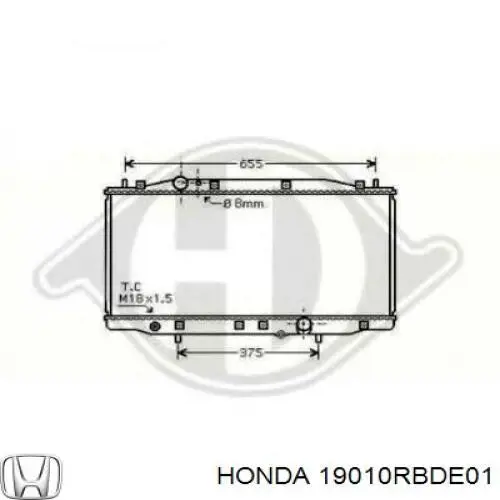 19010RBDE01 Honda radiador refrigeración del motor