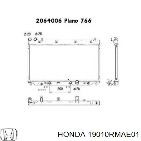 19010RMAE01 Honda radiador refrigeración del motor