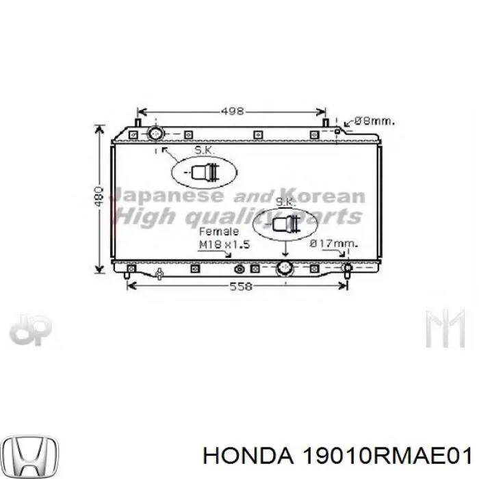 Água radiador Honda 19010RMAE01 precio, desde 155,71 EUR