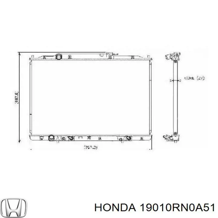 19010RN0A51 Honda radiador refrigeración del motor