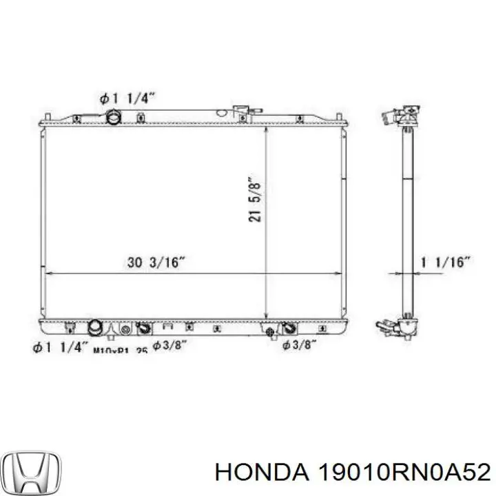 19010RN0A52 Honda radiador refrigeración del motor