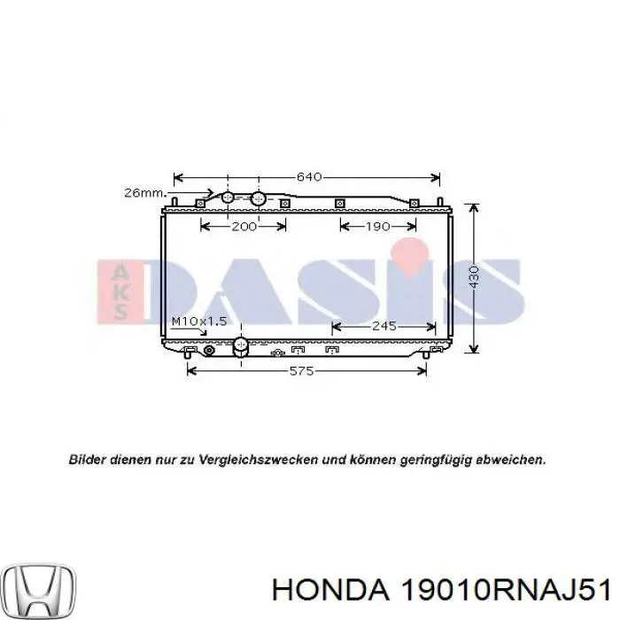 Radiador 19010RNAJ51 Honda