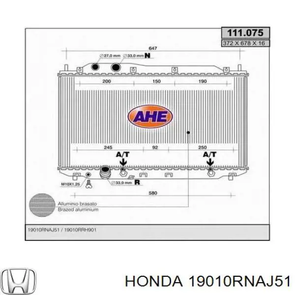 Comprar 19010RNAJ51 Honda Radiador de auto