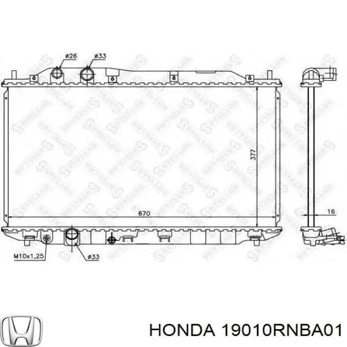 19010RNBA01 Honda radiador refrigeración del motor