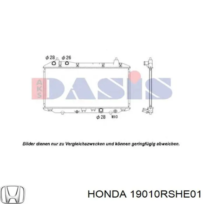 19010RSHE01 Honda radiador refrigeración del motor