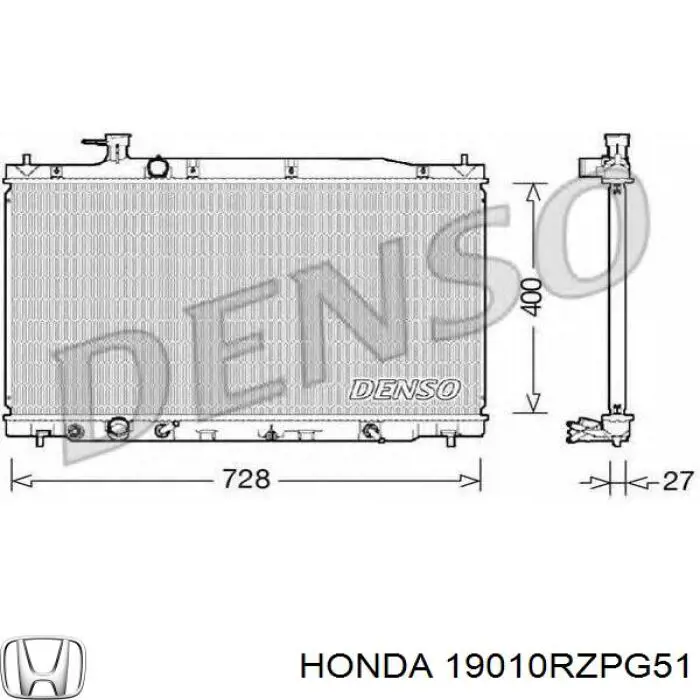 19010RZPG51 Honda radiador