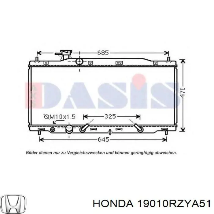 19010RZYA51 Honda radiador