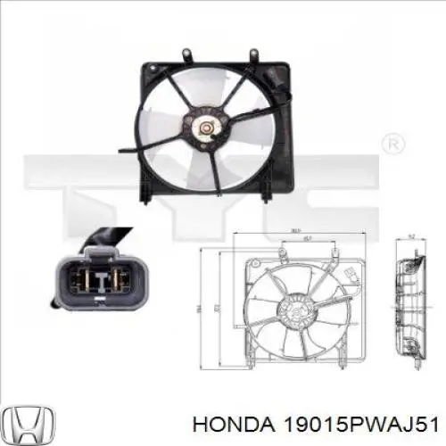 19015PWAJ51 Honda bastidor radiador
