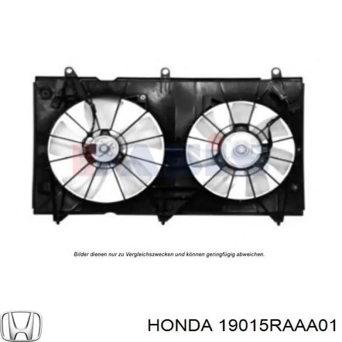 19015RAAA01 Honda difusor de radiador, ventilador de refrigeración, condensador del aire acondicionado, completo con motor y rodete