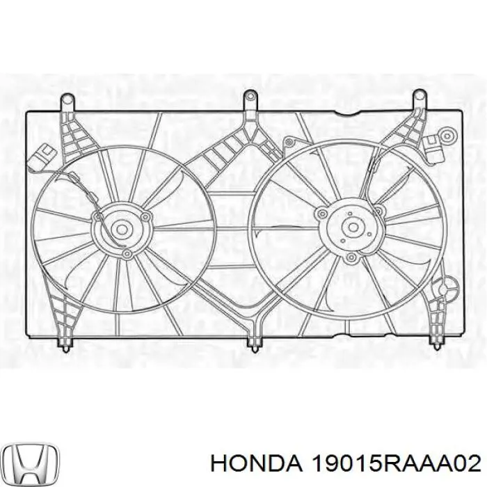 19015RAAA02 Honda ventilador (rodete +motor refrigeración del motor con electromotor completo)