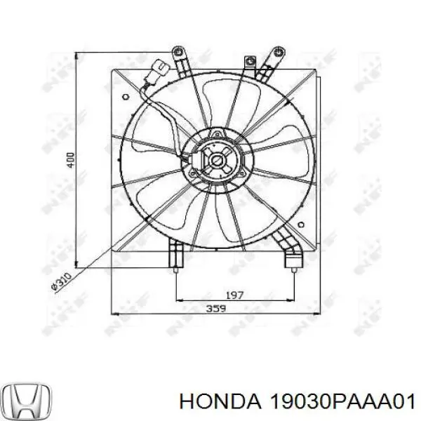 19030PAAA01 Honda motor ventilador del radiador