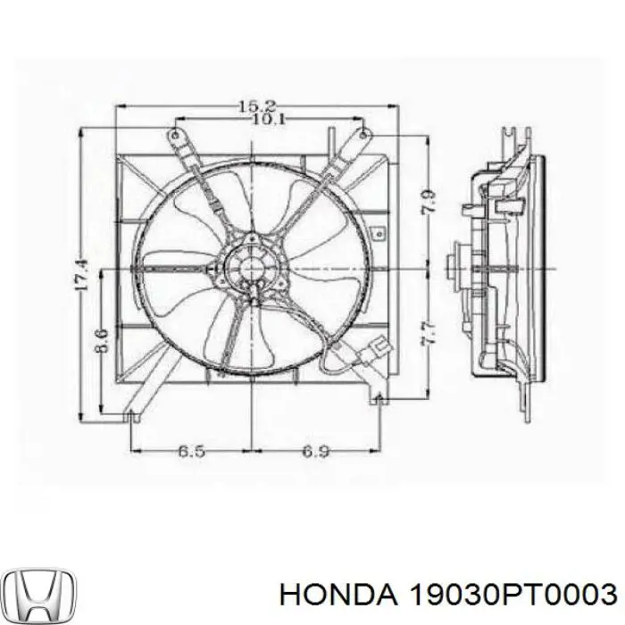 Motor del ventilador de enfriado Honda 19030PT0003