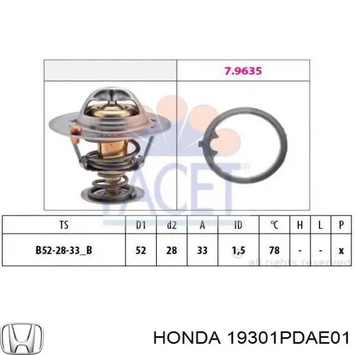 19301PDAE01 Honda termostato