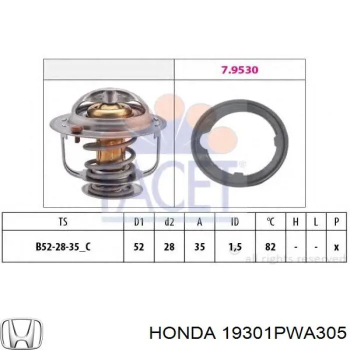 19301-PWA-305 Honda termostato