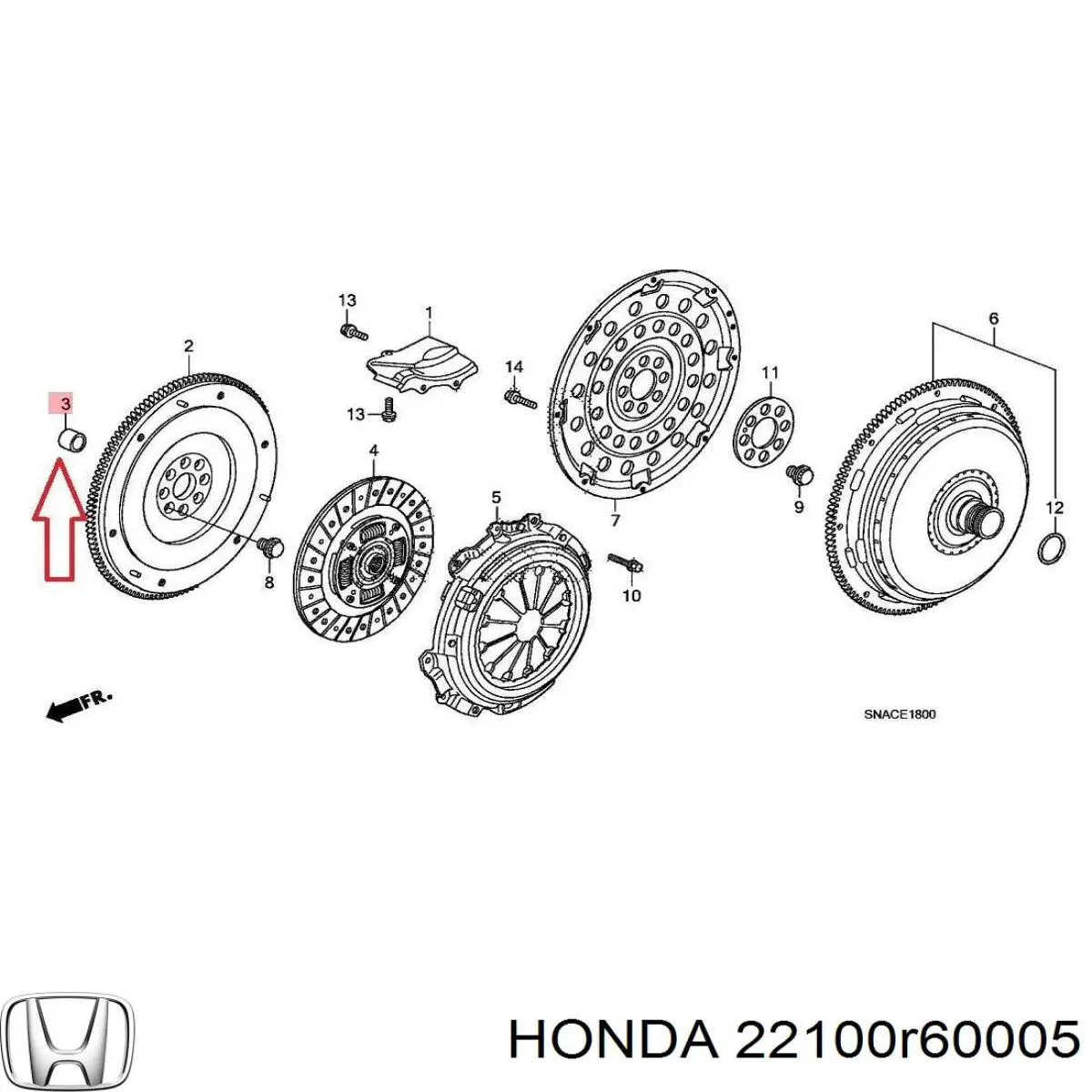 22100R60005 Honda Volante de motor