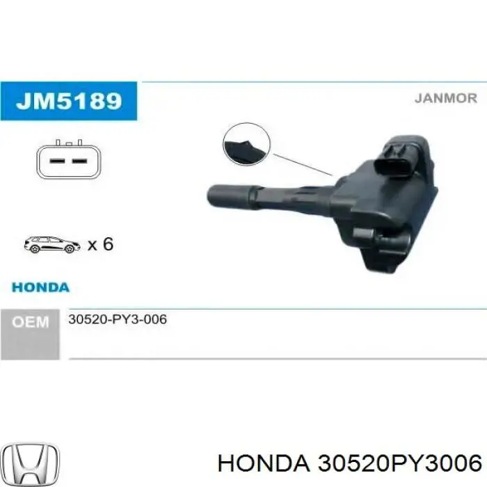 Comprar 30520PY3006 Honda Bobina