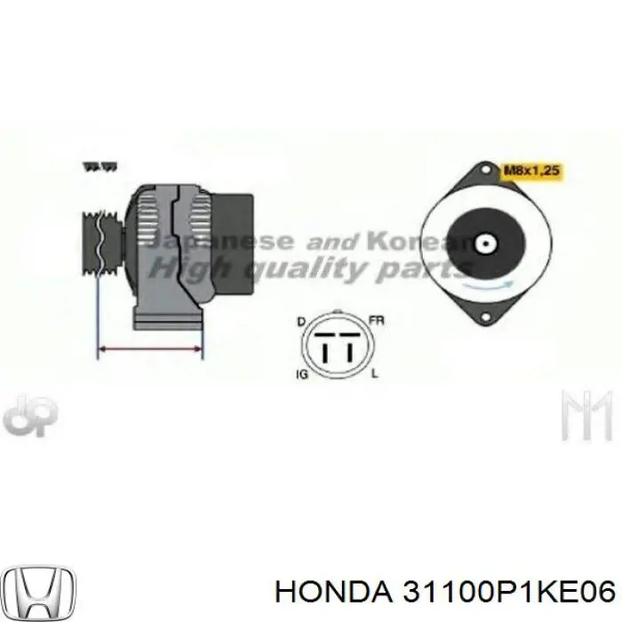 Alternador del motor Honda 31100P1KE06 precio, desde 69,70 EUR