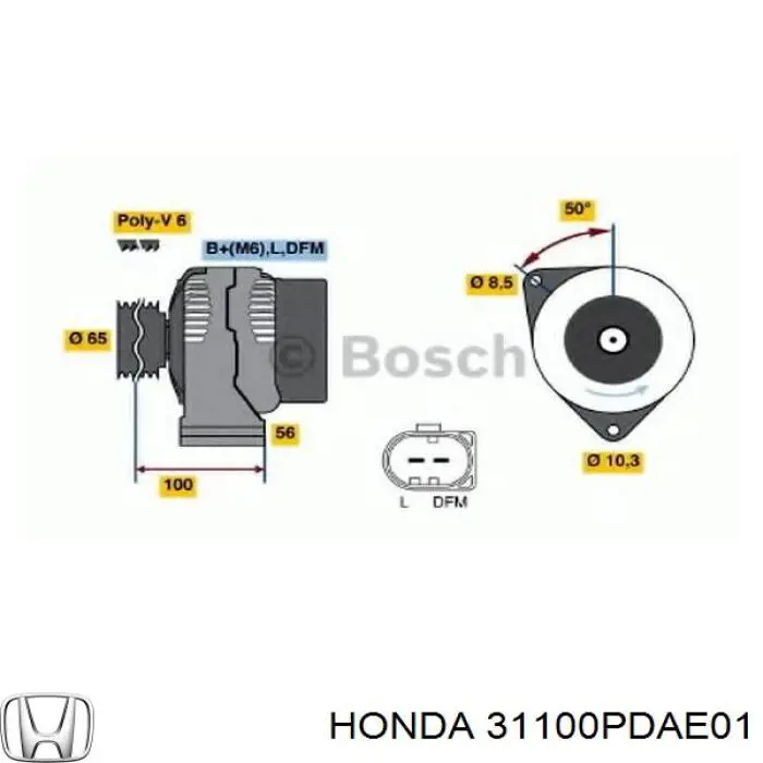 Alternador del motor Honda 31100PDAE01 precio, desde 92,93 EUR