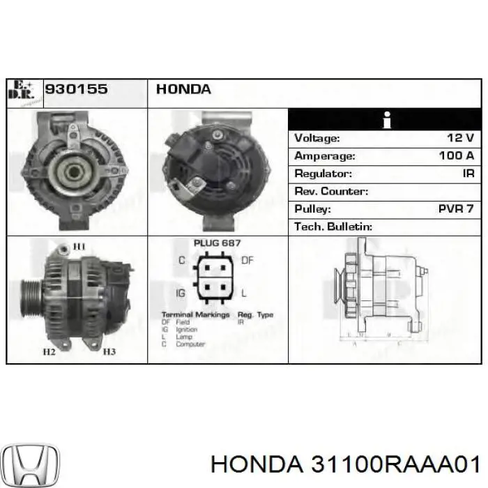 Comprar 31100RAAA01 Honda Dynamo