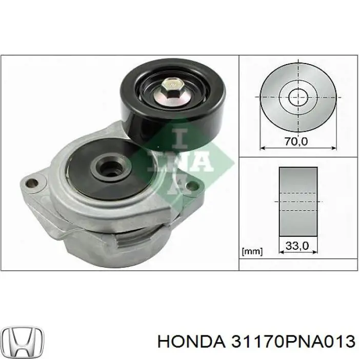 Tensor de la correa trapecial poli v Honda 31170PNA013