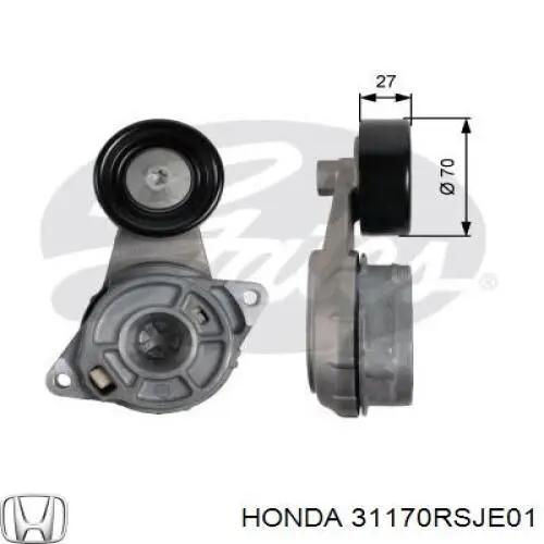 31170RSJE01 Honda tensor de correa, correa poli v