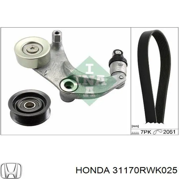 Tensor de correa poli V 31170RWK025 Honda