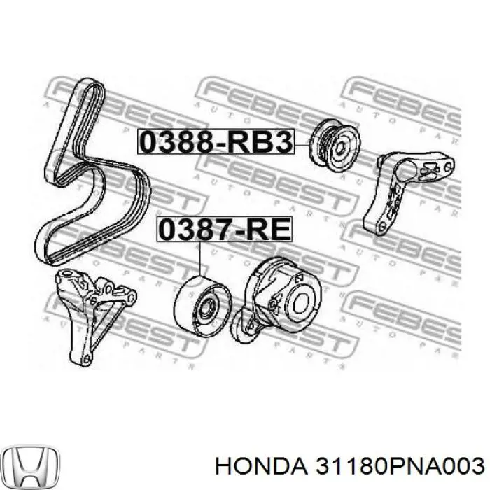 31180PNA003 Honda Polea guía correa poli V