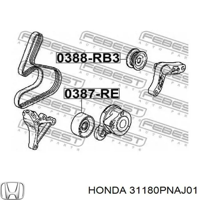 Comprar 31180PNAJ01 Honda Polea inversión/guía, correa poli V