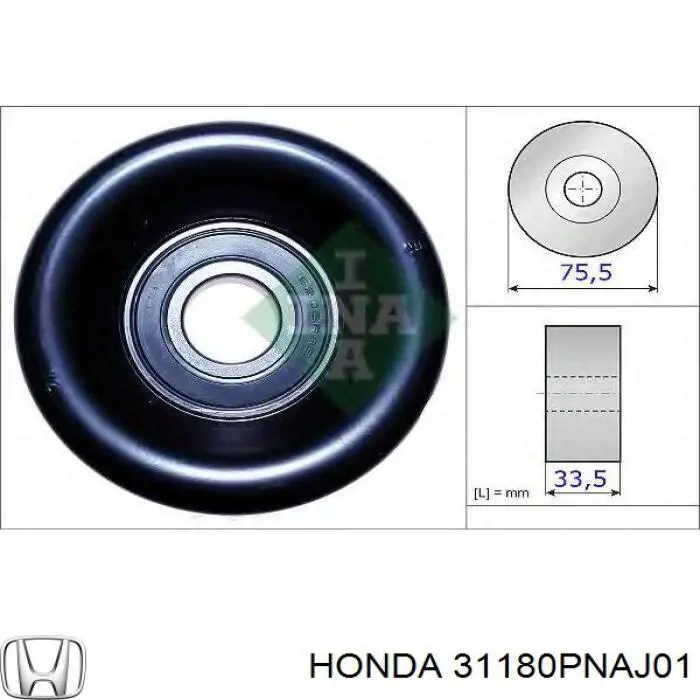 Polea inversión/guía, correa auxiliar servicios Honda 31180PNAJ01 precio, desde 16,27 EUR
