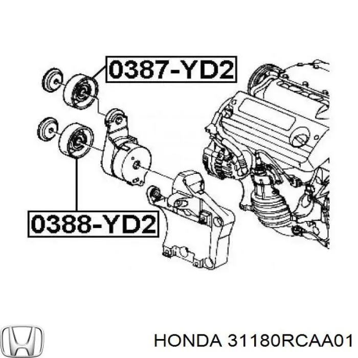Comprar 31180RCAA01 Honda Polea tensora, correa poli V