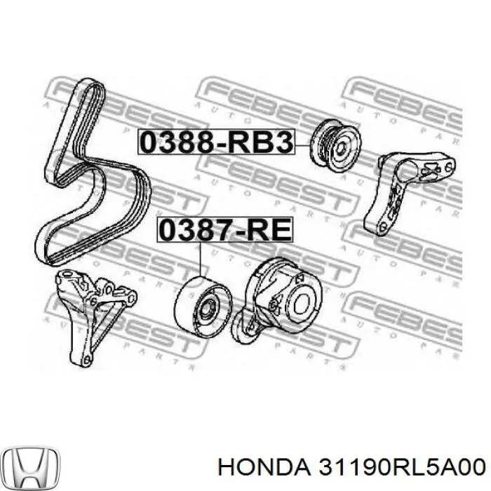 Comprar 31190RL5A00 Honda Polea inversión/guía, correa poli V