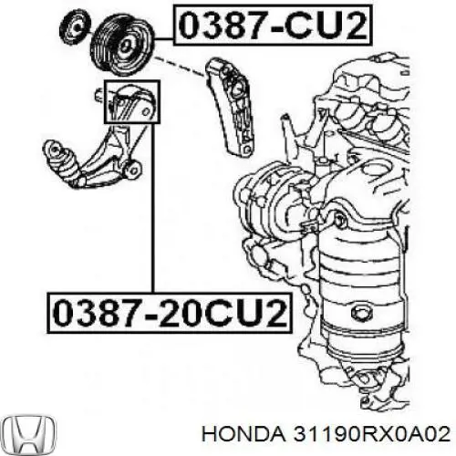 31190RX0A02 Honda polea inversión / guía, correa poli v