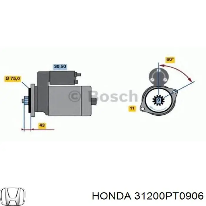 31200PT0906 Honda Arranque motores