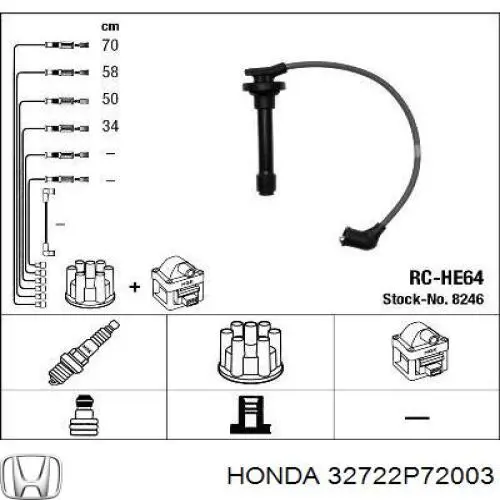 32722P72003 Honda juego de cables de encendido