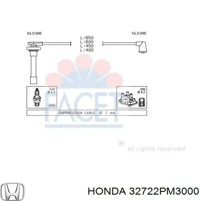 32722PM3000 Honda cables de bujías