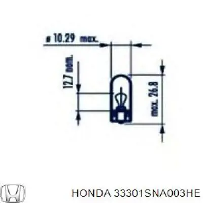 33301SNA003HE Honda lámpara, luz interior/cabina