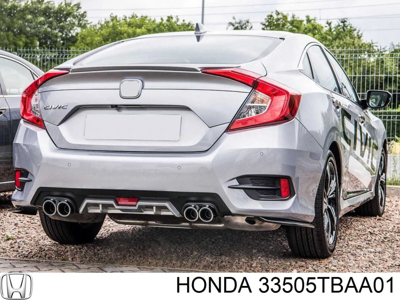 Reflector, paragolpes trasero, izquierdo para Honda Civic (FC)