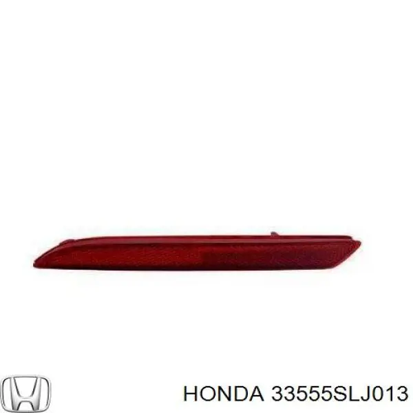33555SLJ013 Honda reflector, parachoques trasero, izquierdo