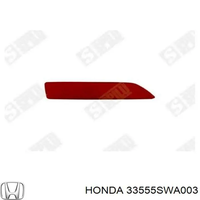 33555SWA003 Honda reflector, parachoques trasero, izquierdo