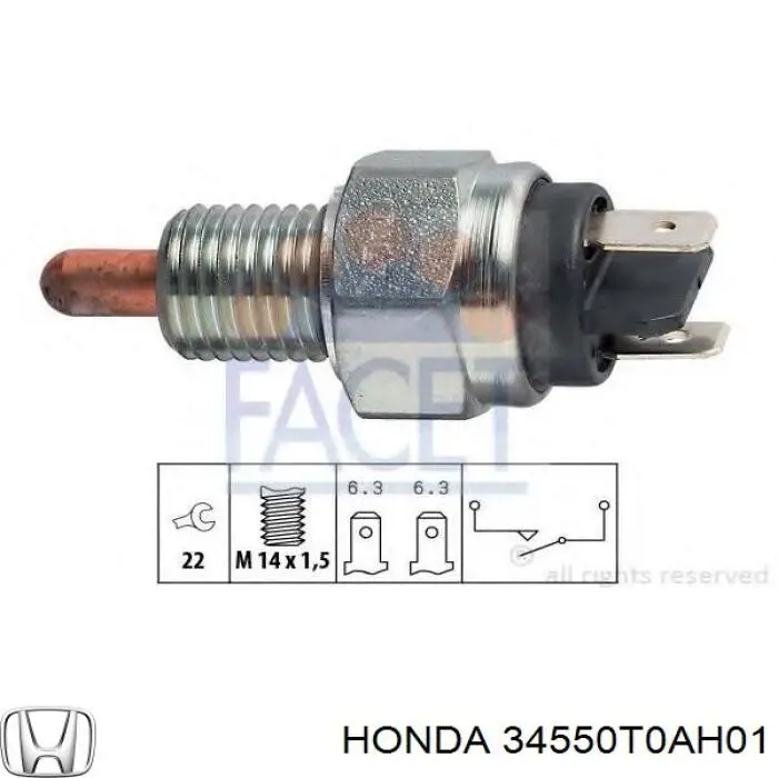 34550T0AH01 Honda piloto parachoques trasero izquierdo