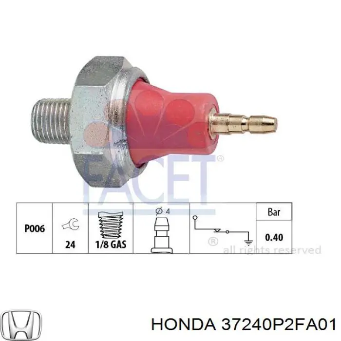 37240P2FA01 Honda sensor de presión de aceite