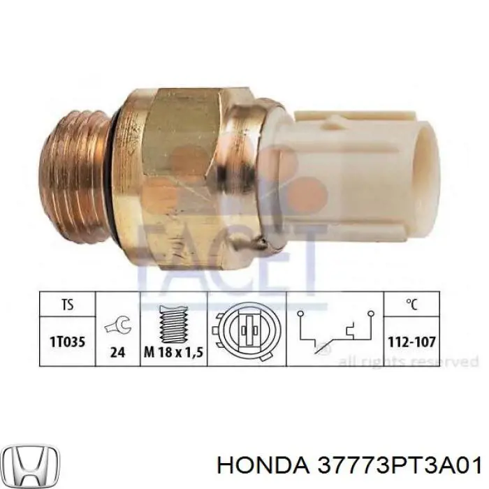 37773PT3A01 Honda sensor, temperatura del refrigerante (encendido el ventilador del radiador)